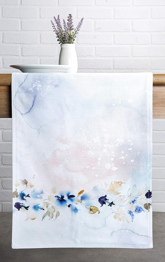 Maison d' Hermine Table Runner 100% Cotton Double Layer Table Runners 108 inches Long Decorative for Home Kitchen Dining Party Wedding Bridal Shower Spring Summer (Lazy Summer Days, 14.50" x 108")