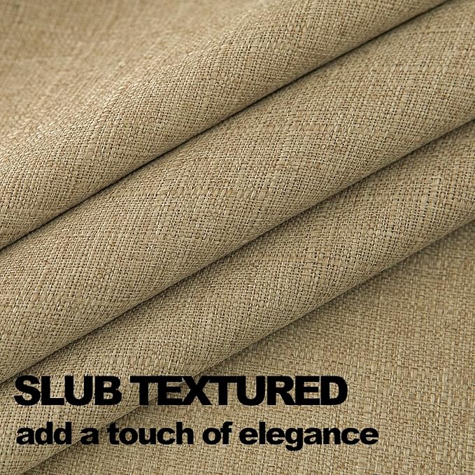 NLMUVW Tan Linen Tablecloth 84 Inch Rectangle, Textured Table Cloth Farmhouse Water Resistant Decorative Table Cover for Dining Kitchen, 54 x 84 Inch