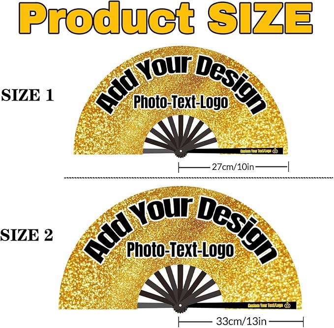 Custom Fans with Your Photo/Text - Personalized Folding Hand Fan for Line Dancing, Weddings, Parties | Decorative Gift for Women, Church Events & Dance Performances (200, 13 Inch)