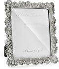 Cuspin 8x10 Picture Frame Silver, Vintage Silver Palm Leaves Textured Hand-Crafted Resin with Glass Front, Elegant Retro Design Photo Frame for Wall and Tabletop Display Home Decor