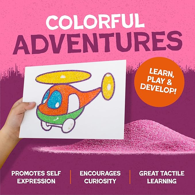 Hygloss Colored Sand for Craft – 6 Assorted Colors Bags – 3 lb– Vibrant Colorful Fine Sensory Play Sand Art Kits for Kids – Classroom Activities for Children 3 4 5 6 7 8 9 10 11 12 – Safe for Ages 3+