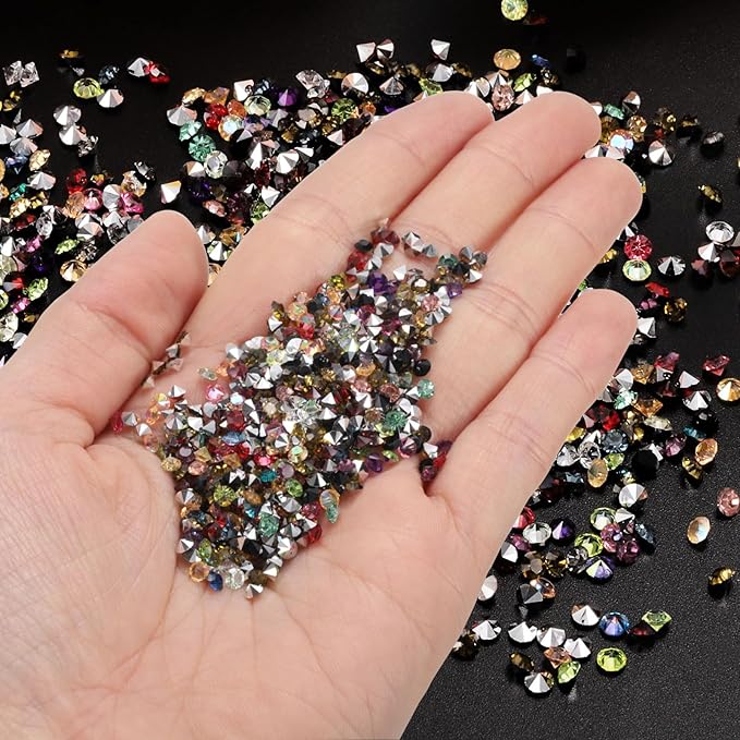 PATIKIL 14000Pcs Wedding Table Scatter Confetti Crystals 3mm Acrylic Diamonds Vase Fillers Gems for Table Centerpiece Decorations Bridal Shower Party, Dark Pink AB