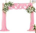 VACVELT Wedding Arch Draping Fabric Blush Pink Chiffon, 2 Panels Sheer Drapes 30 Inch x 20ft Chiffon Backdrop Curtain Wedding Decor, Outdoor Sheer Drapery for Ceremony Party Ceiling
