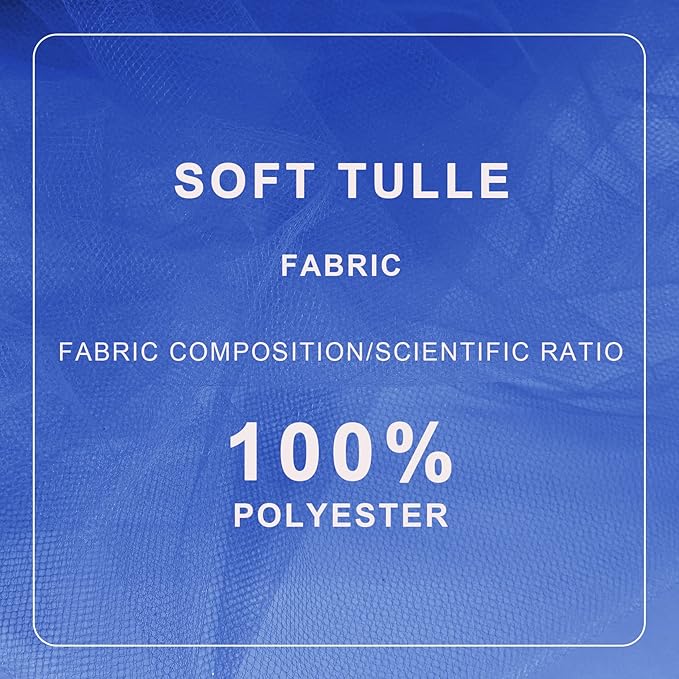 Royal Blue Tulle Fabric Roll Spool Bolt (54 Inch by 40 Yards) Large Tulle Wedding Party Decoration, Tutu Skirt, Table Runner, Gift Wrapping, Bridal Shower, Soft & Drape (Royal Blue)