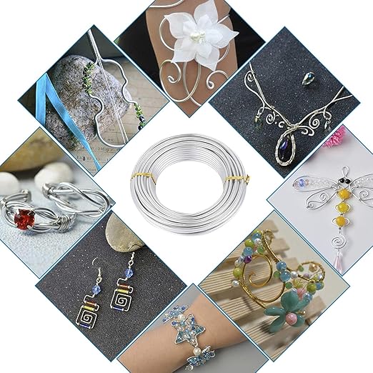 Fashewelry 328 Feet 15 Gauge Aluminum Wire Silver Bendable Metal Craft Wire for Beading Jewelry Craft Making