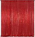 Poise3EHome Red Sequin Backdrop,8FT x 10FT Sequin Photography Backdrop Curtain for Party Decoration, Red