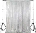ShinyBeauty Photobooth Background Choice-4FTx7FT-Silver-Sequin backdrops, Sequin Fabric,Wedding backdrops,Rust Backdrop,Sequin Curtains,Photography Backdrop (Buy it Now) (4FTx7FT, Silver)
