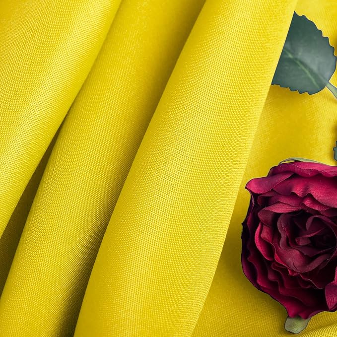 Ascoza 2pack 60x120 Inch Yellow Rectangular Tablecloth 6 Feet Table Cloth in Polyester Fabric for Wedding/Banquet/Restaurant/Parties
