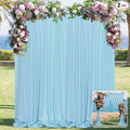 MYSKY HOME 10ft x 8ft Light Blue Backdrop Curtains for Parties, Weddings, Stage, Baby Showers, Birthdays - 5ft x 8ft, 2 Panels