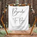 Bride to Be Backdrop - Custom Tapestry With Names and Date, Personalized Calligraphy Banner for Bridal Brunch, Shower, Engagement, Bachelorette Party - Future Mrs Reception