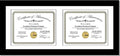 Creative Picture Frames 10X24Bk-W Black Horizontal Double Diploma Frame With 2 Opening White Mat, Holds 2-8.5X11-Inch Documents With Wall Hanger