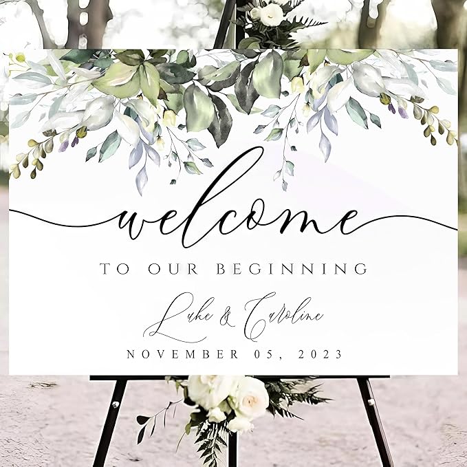 Greenery Wedding Welcome Sign, Rustic Wedding Welcome Sign, Welcome Sign Wedding, Eucalyptus, Watercolor