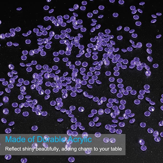 PATIKIL 4000 Pcs Wedding Table Scatter Confetti Crystals 6 mm Acrylic Diamonds Vase Fillers Gems for Table Centerpiece Decorations Party Vase Beads, Blue/Purple