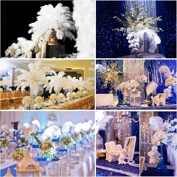THARAHT Hot Pink Ostrich Feathers 12pcs Large Natural Bulk 16-18Inch 40cm-45cm for Wedding Party Centerpieces Easter Gatsbi and Home Decoration Feathers