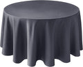 Biscaynebay Textured Fabric Round Tablecloths 90", Dark Grey Water Resistant Washable Table Cloths Circle Folding Table Covers Linen for Dining, Kitchen, Wedding, Parties, etc