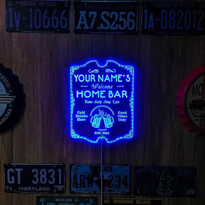ADVPRO Personalized Your Name Home Bar RGB Dynamic Glam LED Sign - Cut-to-Edge Shape - Smart 3D Decoration - Multicolor Signage st06s32-fnd-p11b-tm-c