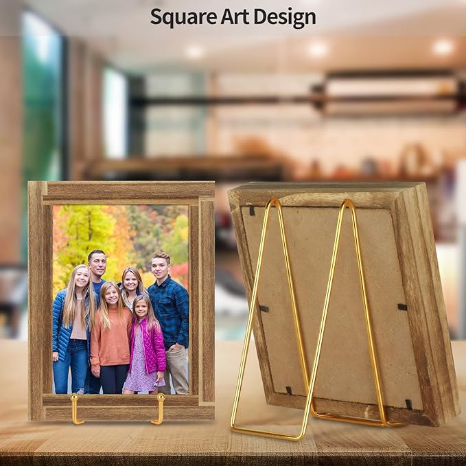 IBosins 5 Pack 8 Inch Plate Holder Display Stands, Large Metal Gold Frame Stand for Picture, Book, Photo Easel, Creation, Collectibles
