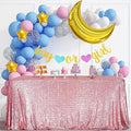 SquarePie Sequin Tablecloth 90 x 156 Inch Fuchsia Pink Sparkly Table Linen for Wedding Party