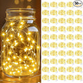 btfarm 50 Pack Fairy Lights Battery Operated, 7FT 20 LED Mini String Lights Waterproof Silver Wire for Mason Jars Centerpiece Table Crafts Bedroom Christmas Decoration, Warm White