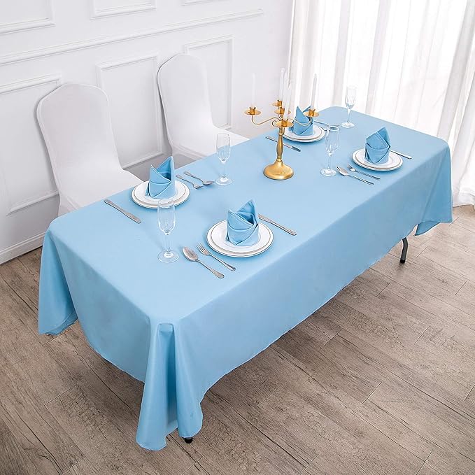 Rectangle Tablecloth 60x120 inch Washable Polyester Fabric Table Cloth for Wedding Party Dining Banquet Decoration（60x120, Blue Mist）