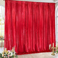 Wedding Arch Backdrop Cover: Red Party Photography Background Drapes 2 Packs 4.8x8FT Wrinkle Free Fabric for Birthday Christmas