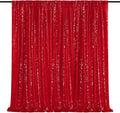 8ft x 8ft Red Sequin Backdrop Party Backdrop Curtain for Wedding Birthday Event Ceremony Wall Decorations