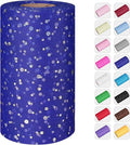 Glitter Tulle Rolls, 6” by 50 Yards (150FT) Sequin Tule Netting Fabric Tulle for Tutu Skirts Sewing Birthday Wedding Party Decoration (Royal Blue)