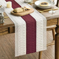 Artoid Mode Red Farmhouse Rustic Table Runner, Seasonal Holiday Hollow Kitchen Dining Table Decoration for Home Party Decor 12x90 Inch