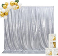 SquarePie Sequin Backdrop Curtain Not See Through Background for Wedding Party 20FT x 10FT Silver