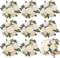 8 Bundles Artificial Peonies Flowers Boho Faux Flowers Arrangements Artificial Centerpiece Spring Bouquet Floral Wedding Decoration for Vase(Milk White)