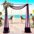 MDS Halloween Chiffon Draping Fabric - 1 Panel, 30" Wide x 20ft Long - Sheer Spooky Arbor & Canopy Drapery for Haunted House Backdrops, Party Ceilings, DIY Costumes & Themed Events - Eggplant