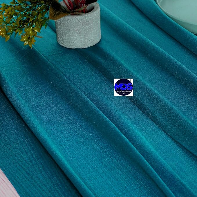 MDS 5 Pack 10ft Chiffon Table Runner 29 x 120 Inches Sheer Wedding Runner Romantic Rustic Table Runner for Wedding Decorations, Birthday Parties, Bridal Shower Party Arch Decor - Dark Teal