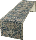 Vintage Boho Floral Table Runner, Rustic Country Farmhouse Blue Grey Retro Flower Pattern for Home Kitchen Table Decor Dining Coffee Room Party Decor 13x90in