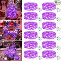 12 Pack Fairy Lights Battery Operated - 7ft 20 Led Twinkle Lights 3 Modes, Bulk Mini String Lights Waterproof for Halloween Holiday Mason Jars DIY Party Decoration Christmas-Purple