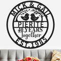 Personalized 40th Wedding Anniversary Sign Gifts for Parents Custom Metal Anniversary Sign Personalized Wedding Gifts for Couples Husband Wife Custom Monogram Name Sign Housewarming Gift