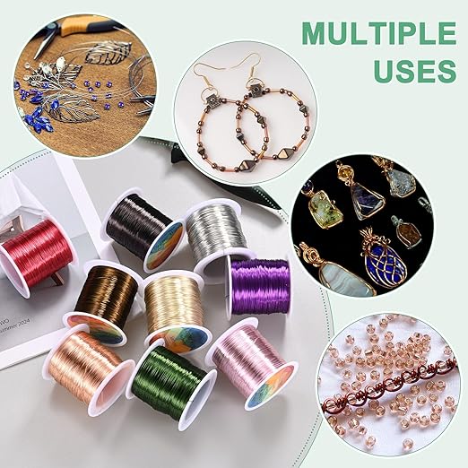 2-Rolls 0.4mm Jewelry Wire, 26 Gauge 328FT Craft Wire Copper Beading Wire for Jewelry Making/Planting/Weaving/DIY Crafting, Soft Metal Wires [100M, Silver White]