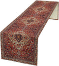 Boho Floral Vintage Table Runner, Paisley Retro Red Flower Rustic Country Farmhouse Abstract Pattern for Home Kitchen Table Decor Dining Coffee Room Party Decor 13x36in