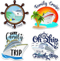 Hoteam 4 Pcs Family Cruise Door Decorations Magnetic Large Cruise Ship Door Magnets Funny Waterproof Nautical Magnets for Carnival Cabin Stateroom Fridge Car