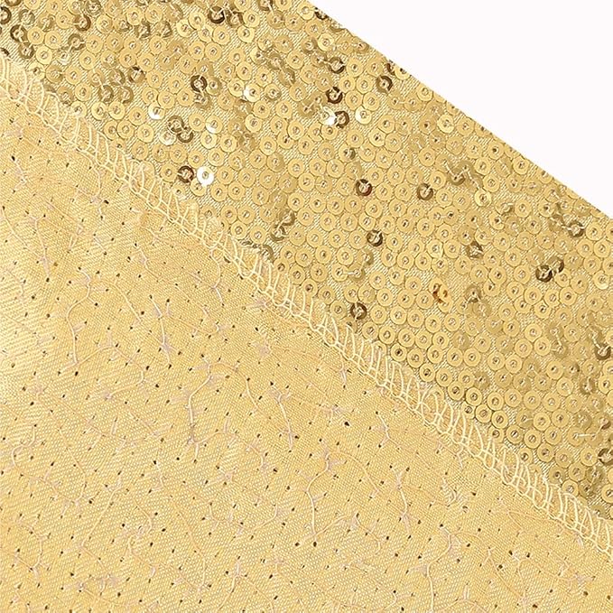 SquarePie Sequin Backdrop Curtain Not See Through Background for Wedding Party 5FT x 7FT Gold