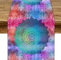 Green Mandala Table Runner, Bohemian Vintage Colorful Exotic Colorful Floral Print Table Runner for Wedding Dining Table Holiday Party Kitchen Home Decor, 13x120inch