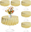 6 Pcs Gold Sequin Tablecloth 50 Inch Gold Round Tablecloth Overlay Round Table Cloth Golden Glitter Sequin Table Covers for Wedding Birthday Parties Holiday Banquet