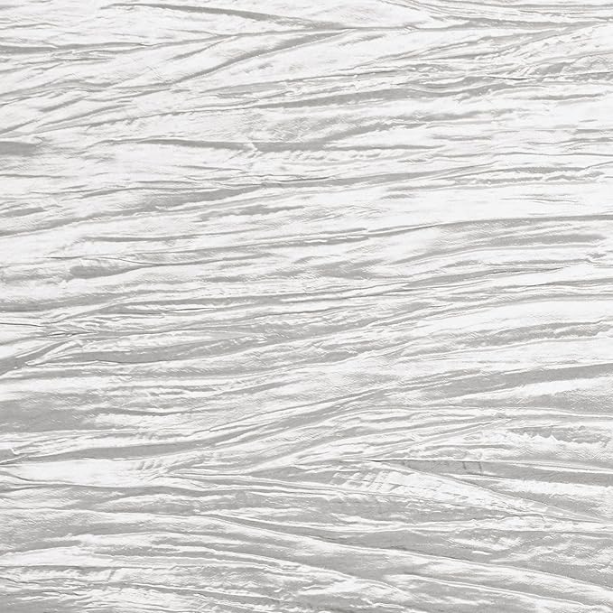 YOUR CHAIR COVERS - 90 x 132 Inch 6ft White Rectangular Crinkle Taffeta Tablecloth – Elegant Table Linen for Rectangular Tables, Weddings & Special Events