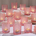 Pink Votive Candle Holder Set of 36, Flower Tea Lights Candles Holders for Wedding Table Centerpieces, Birthday Parties, Anniversary, Pink Bridal Shower and Holiday Decorations
