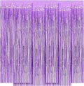 5 Pack Purple Foil Curtain Backdrop 3.2ft x 8.2ft Tinsel Foil Fringe Curtains Macaron Photo Booth Streamer Backdrop for Party Decorations Birthday Baby Shower Bachelorette Holiday (Light Purple)