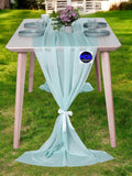 MDS 20 Pack 10ft Chiffon Table Runner 29 x 120 Inches Sheer Wedding Runner Romantic Rustic Table Runner for Wedding Decorations, Birthday Parties, Bridal Shower Party Arch Decor - Teal