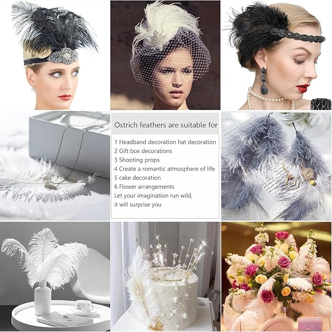 THARAHT Pink Ostrich Feathers 24pcs Natural Bulk 8-10Inch 20cm-25cm for Crafts Wedding Party Centerpieces Flower Arrangement Easter Gatsby and Home Decoration Feathers