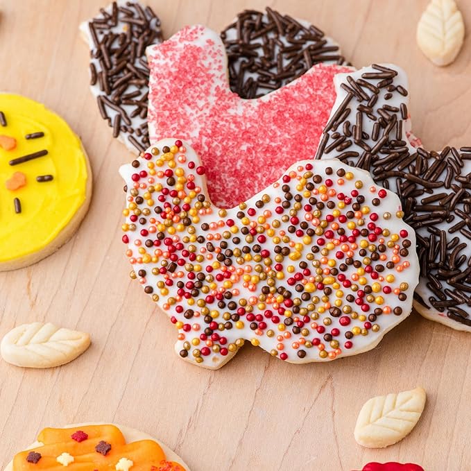 Sweets Indeed Sprinklefetti Fall 6-Cell Sprinkle Jar – 6 Assorted Fall Sprinkles (Pumpkins, Leaves, Sugar Crystals, Nonpareils, Jimmies) | Cupcake & Cake Decorations | 6.45 oz