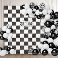 24PCS Black White Shimmer Wall Backdrop, Square Sequin Photo Backdrops Panel, Glitter Wall Background for Birthdays, Weddings, Christmas, Engagements, Baby Bridal Shower Party Decor (4FTx6FT)