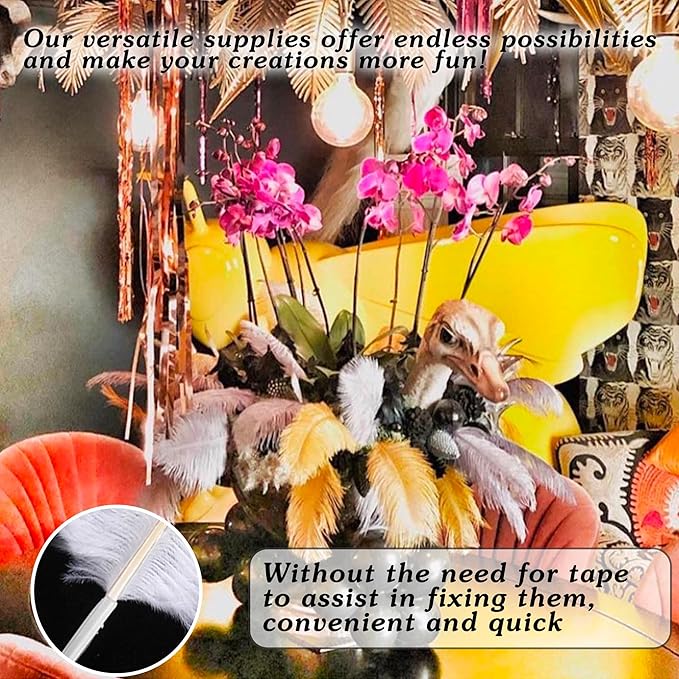 SOGUGOM Grey Craft Ostrich Feathers - 30PCS 6-8 inch Bulk Ostrich Feathers Kit for Kindergarten Crafts, Dream Catchers and DIY Projects(Grey)