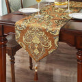 Gradient Sparkling Table Runner 120 inches Long Luxury Vintage Embroidered Caramel